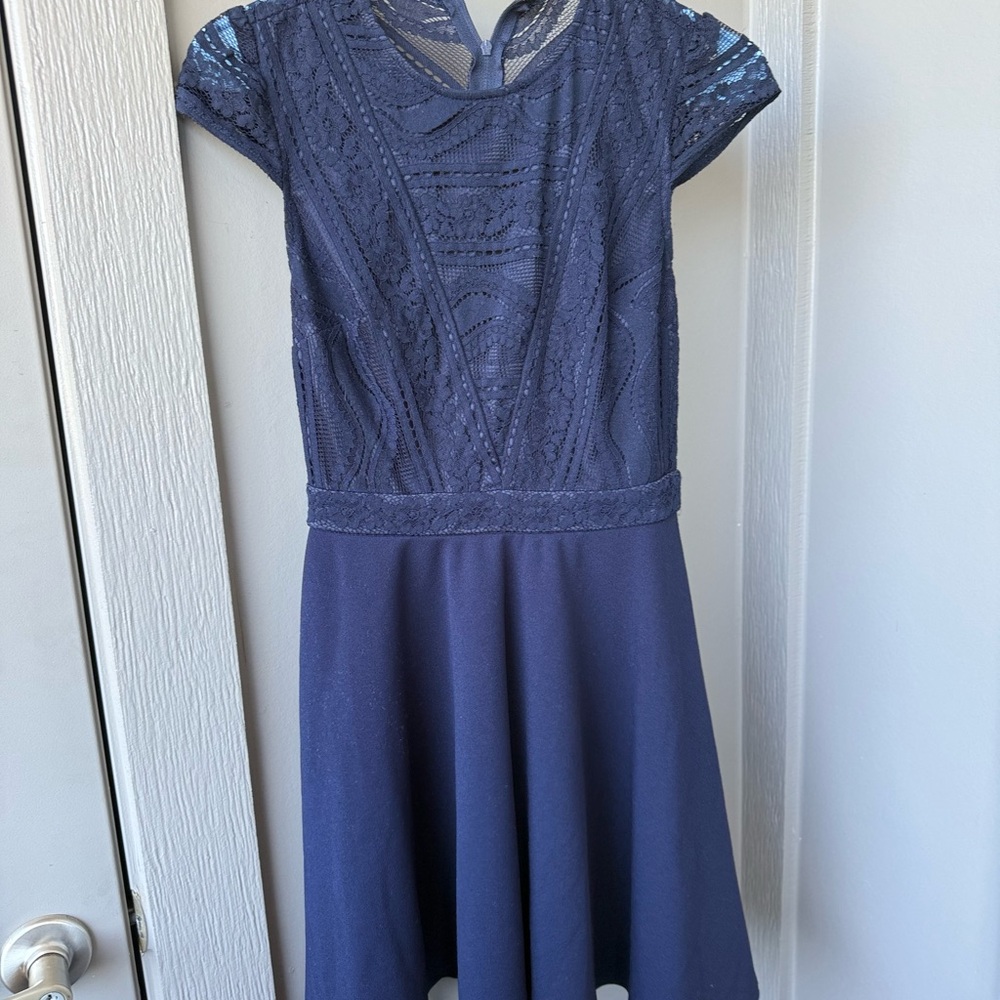 Elegant Navy Blue Dress (EUC)